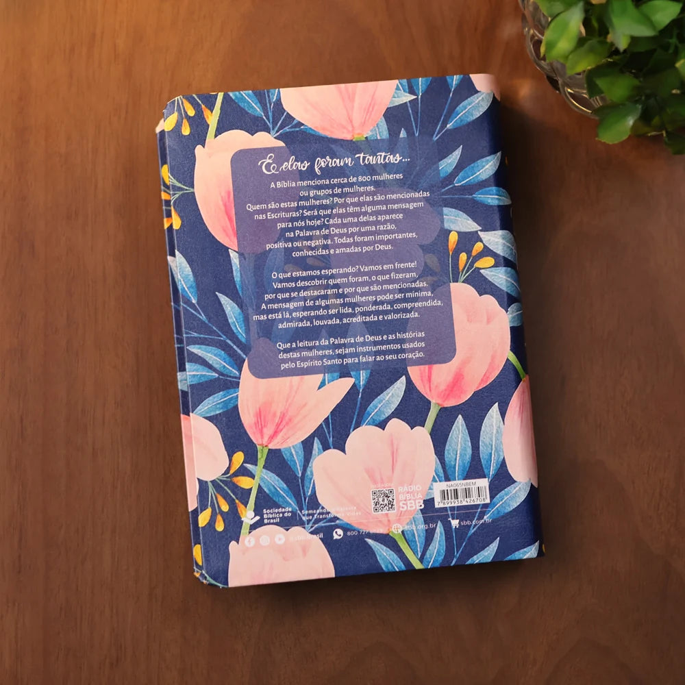 A Bíblia da Mulher | Portátil | NAA | Capa Tulipa Azul