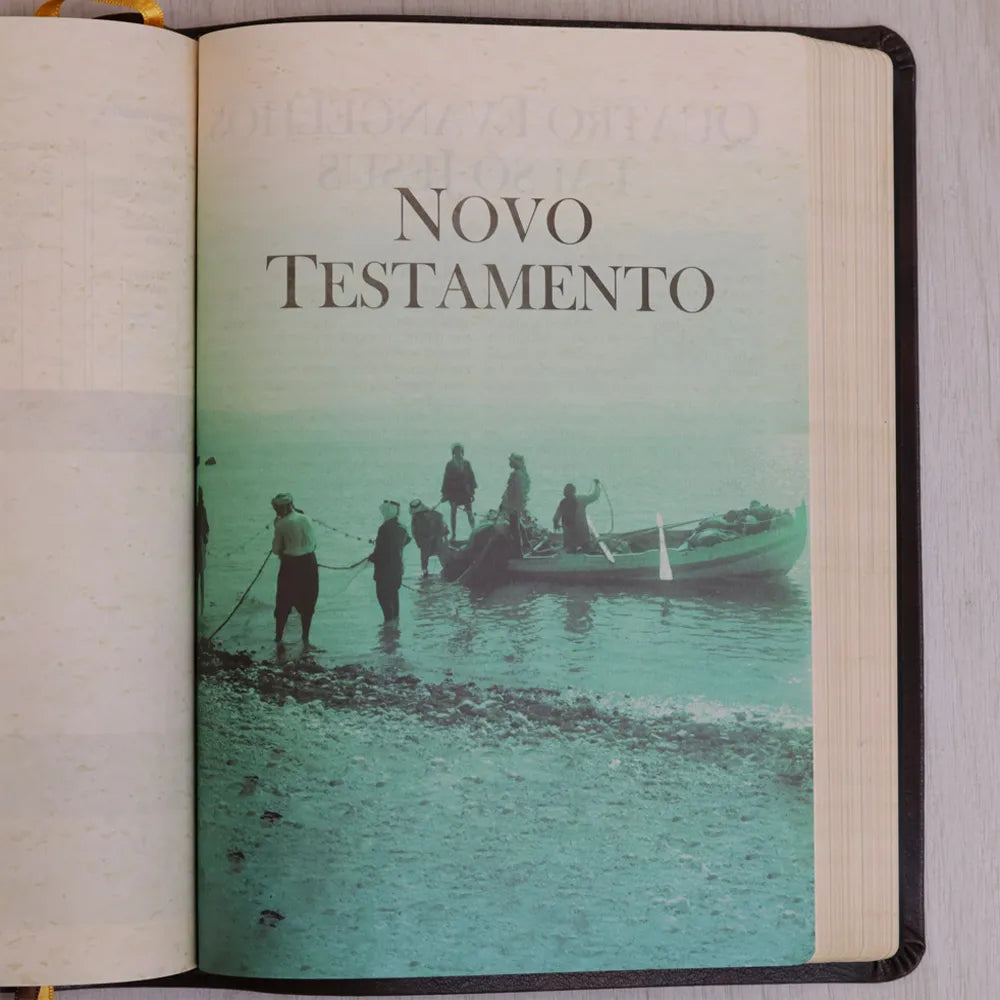 Bíblia de Estudo Igreja Primitiva NAA Capa Luxo Marrom Novo