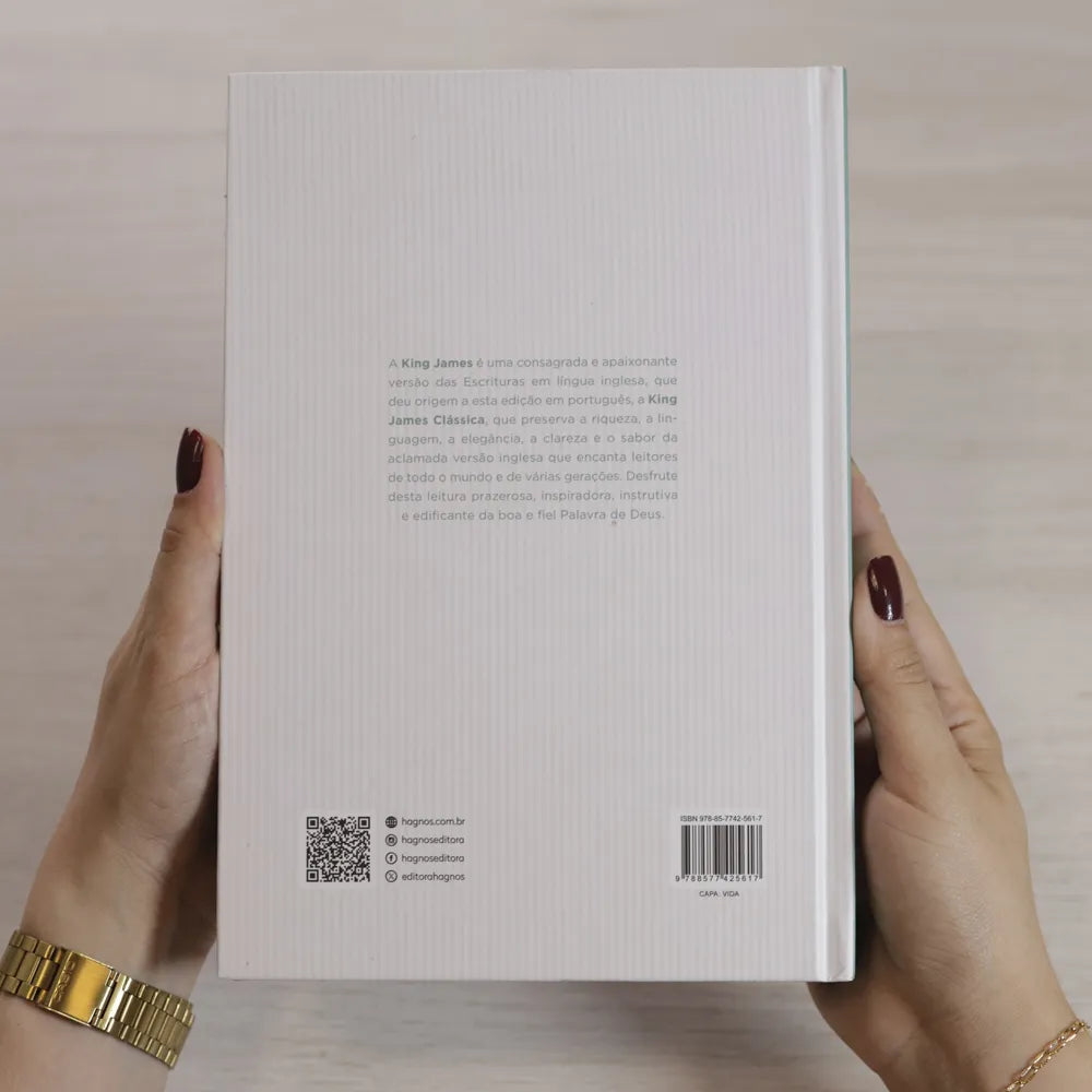 Bíblia Sagrada King James Letra Extra Grande Capa Dura Modelo Vida contracapa