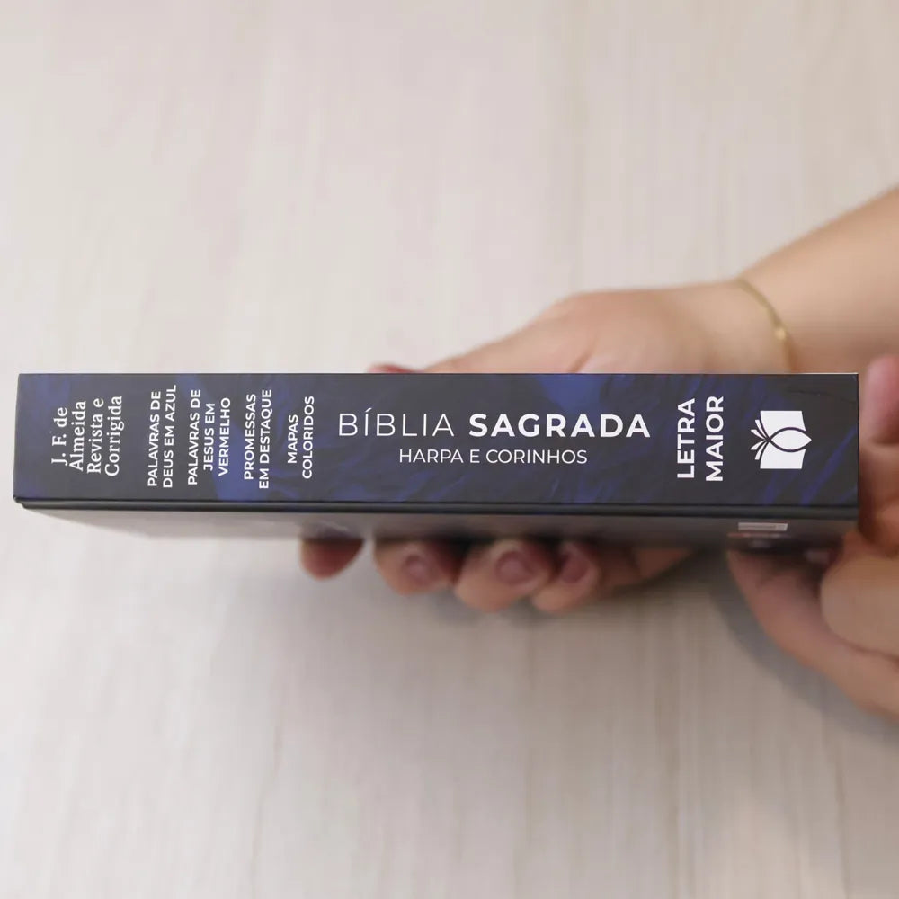 Bíblia Sagrada Leão Consumado ARC Letra Maior Harpa e Corinhos Capa Dura lombada