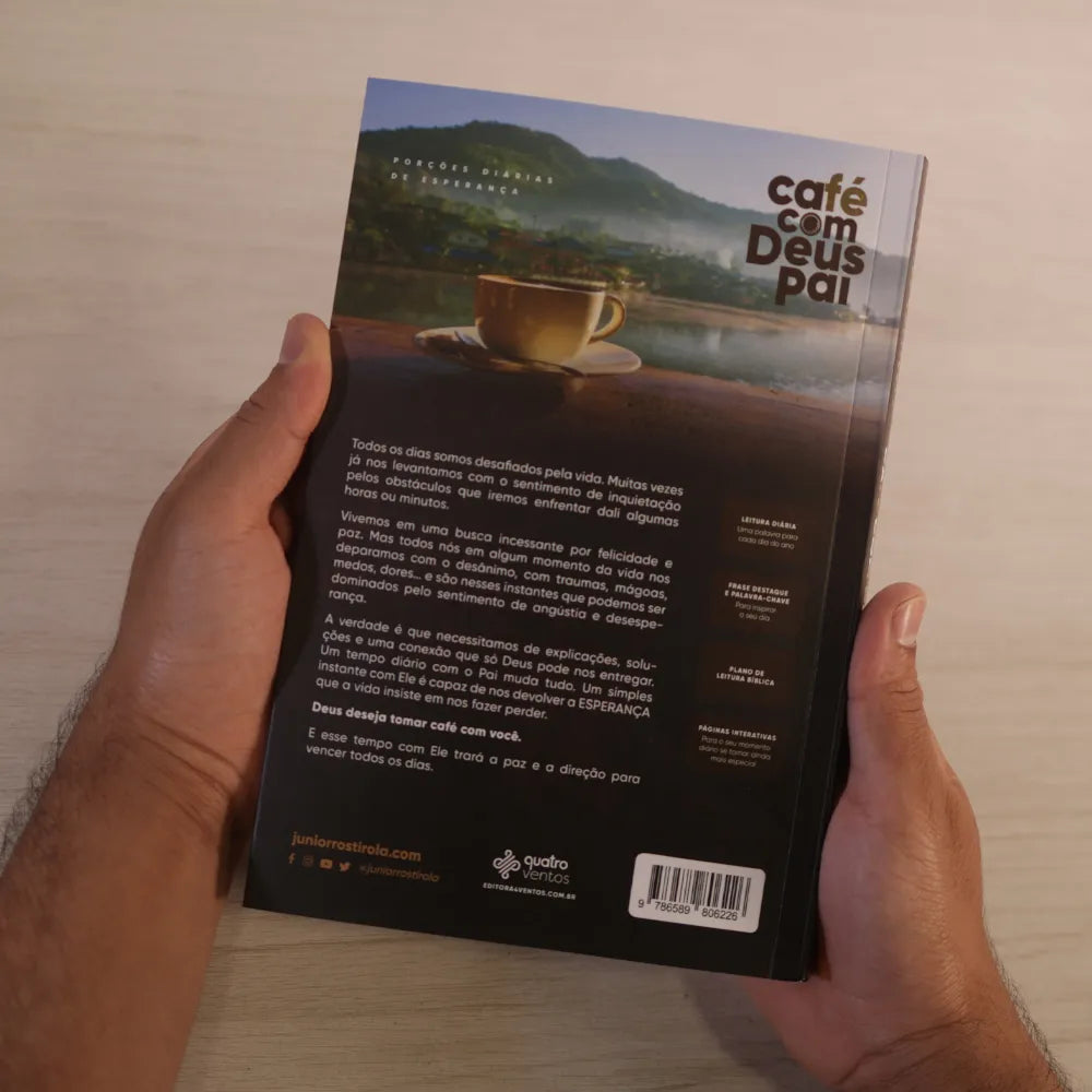 Café com Deus Pai Porções Diárias de Esperança Junior Rostirola verso