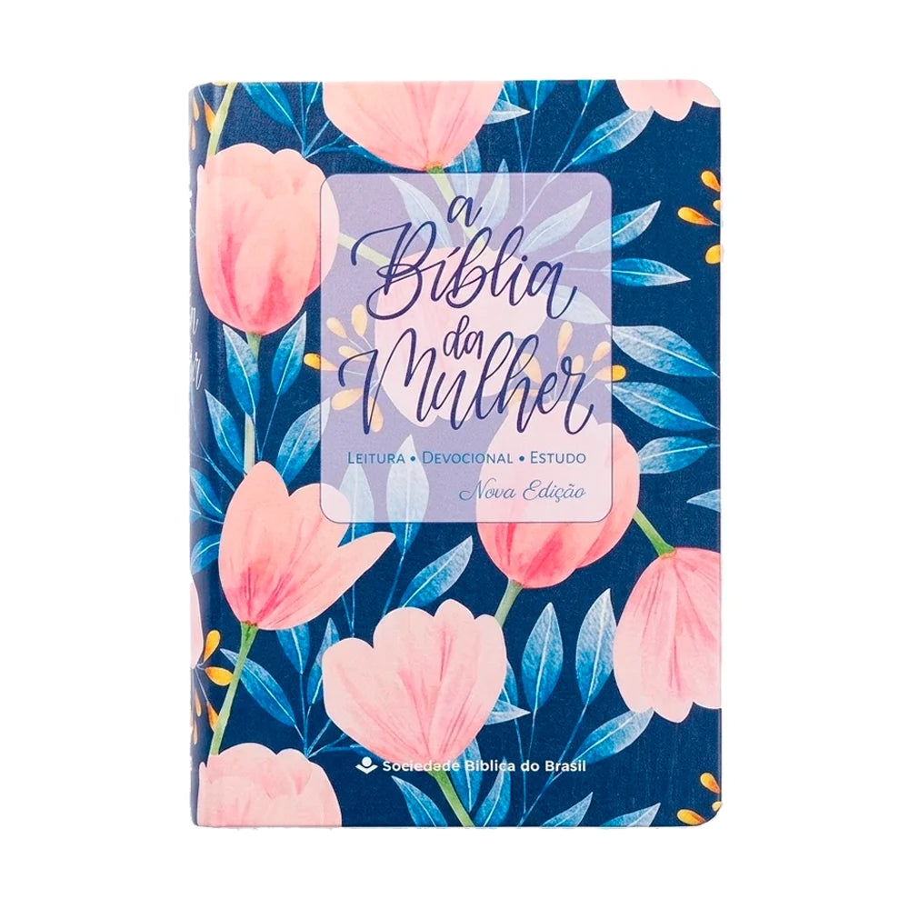 A Bíblia da Mulher | Portátil | NAA | Capa Tulipa Azul