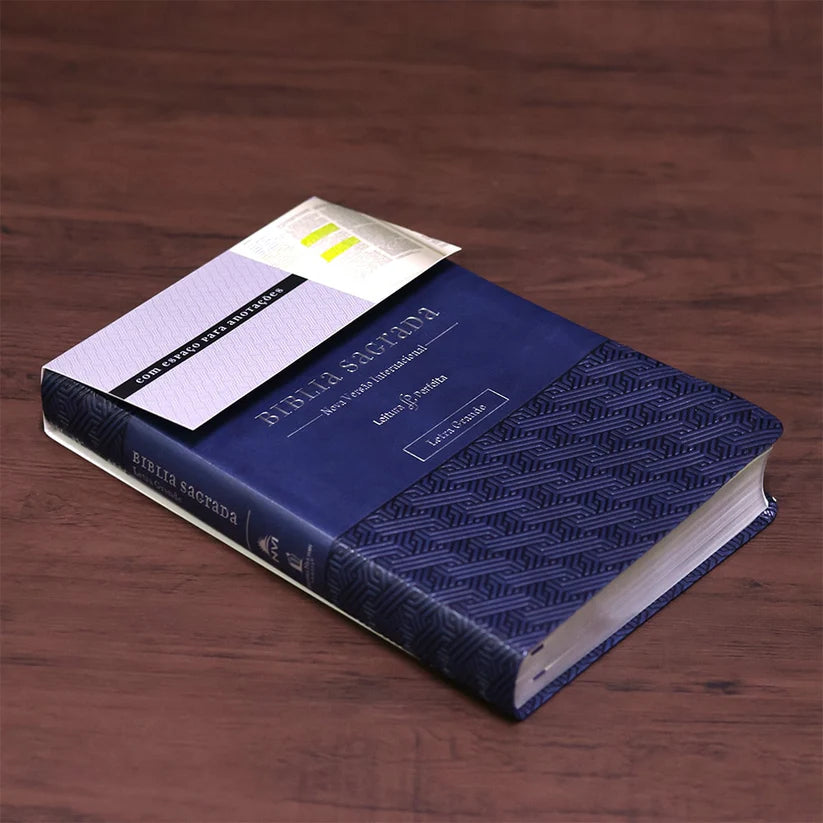Bíblia Sagrada - Leitura Perfeita | Letra Grande | NVI | Espaço para anotações - Azul