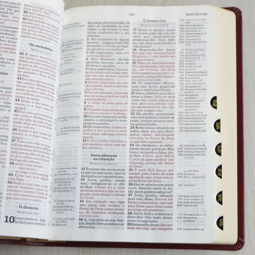 Bíblia Thompson de Estudo | AEC | Letra Grande C/ Índice | Capa Luxo Vinho