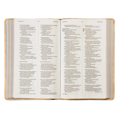 Bíblia Bilíngue | Português e Inglês | NVI | Leitura Perfeita | Capa Couro-soft Bege
