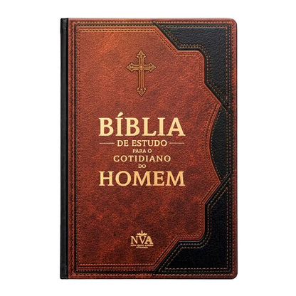 Bíblia de Estudo Para o Cotidiano do Homem | NVA | Full Collor | Capa Dura Bicolor