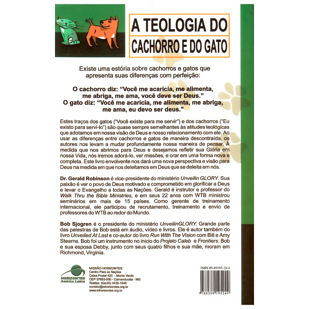 A Teologia do Cachorro e do Gato Bob Sjogren Gerald Robison Verso