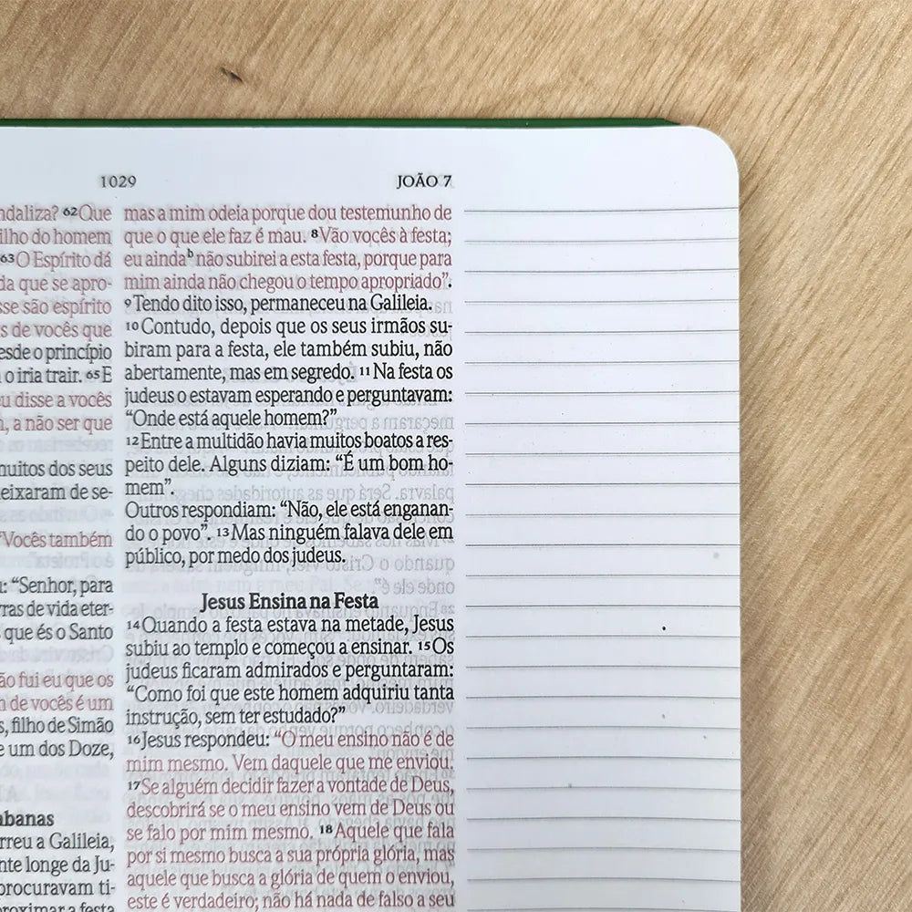 Bíblia Anote Espiral Pluma leve NVI Letra Grande Com Espaço Para Anotações João