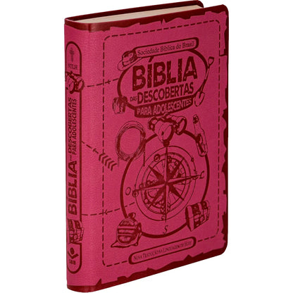 Bíblia das Descobertas para Adolescentes Letra Normal NTLH Capa Luxo Rosa