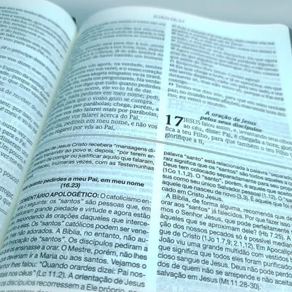 Bíblia de Estudo Apologética com Apócrifos Capa Luxo Azul e Castanho Estudo
