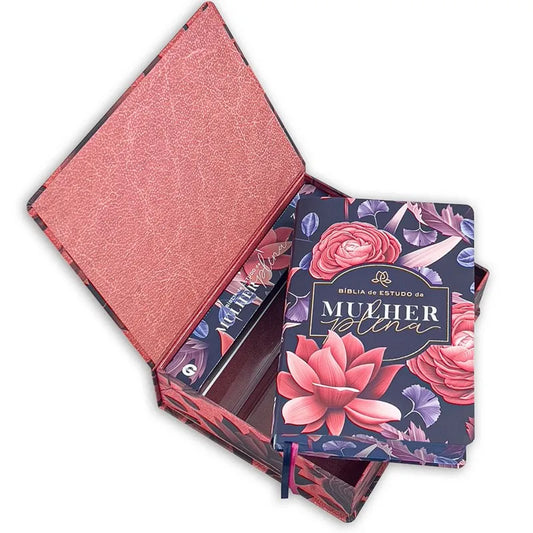 Bíblia De Estudo Da Mulher Plena NVI Capa Luxo Big Flower