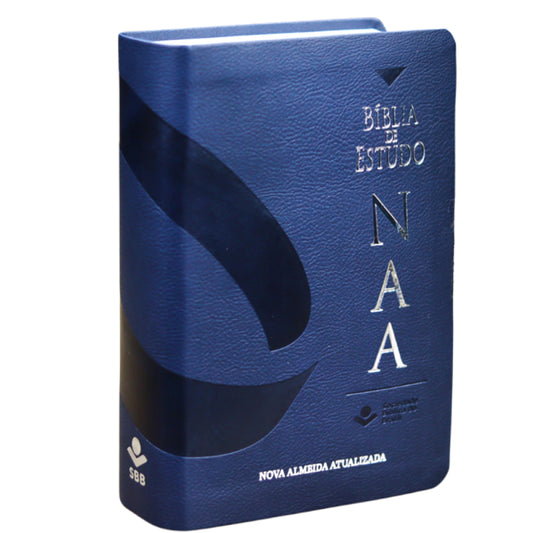 Bíblia de Estudo NAA Tamanho Portátil Capa Luxo Azul