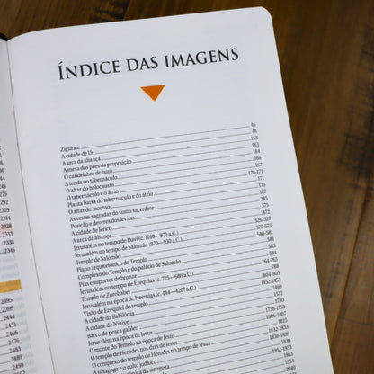 Bíblia de Estudo NAA Tamanho Portátil Capa Luxo Azul Indice