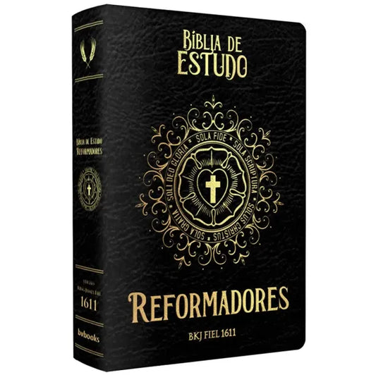 Bíblia de Estudo Reformadores KJF Letra Normal Capa Luxo Preta