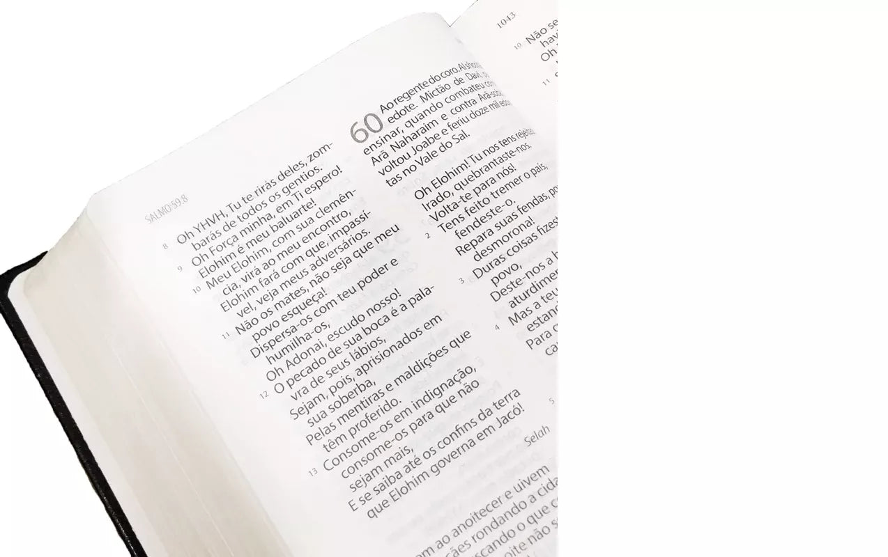 Bíblia de Estudo Textual Letra Gigante Capa Preta Luxo Salmo