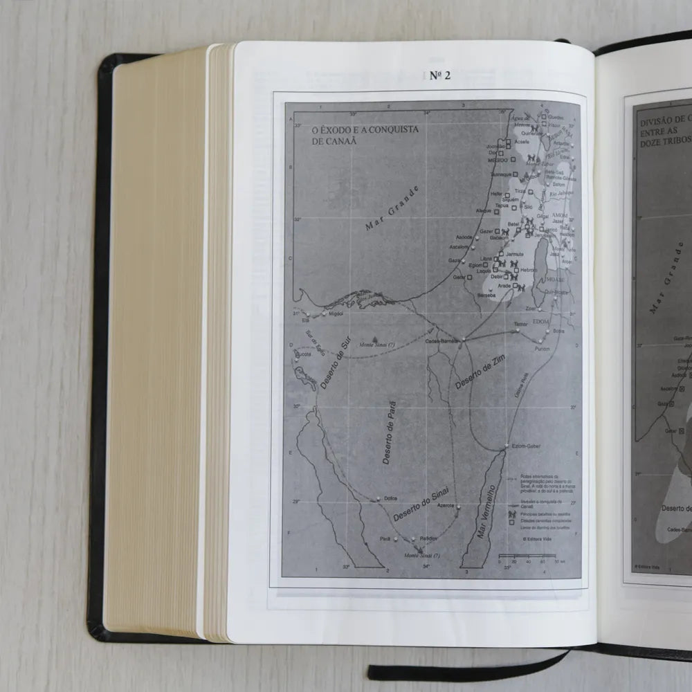 biblia de estudo thompson letra grande preta luxo mapa