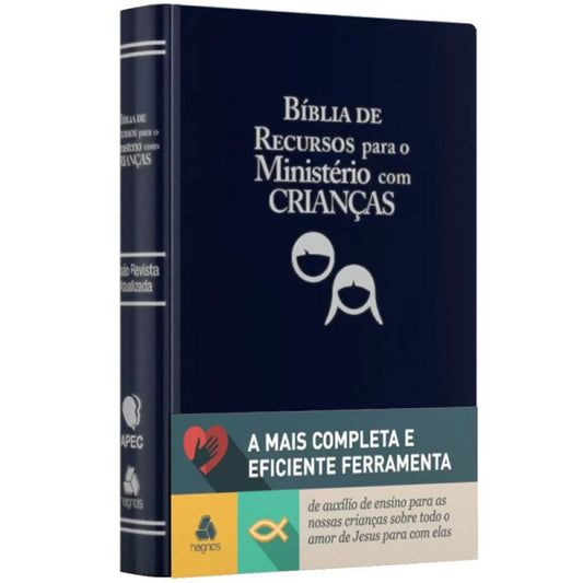 Bíblia de Recursos para o Ministério com Crianças Apec ARA Capa Azul Luxo