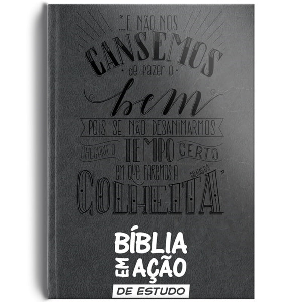 Bíblia em Ação de Estudo Capa Luxo Cinza