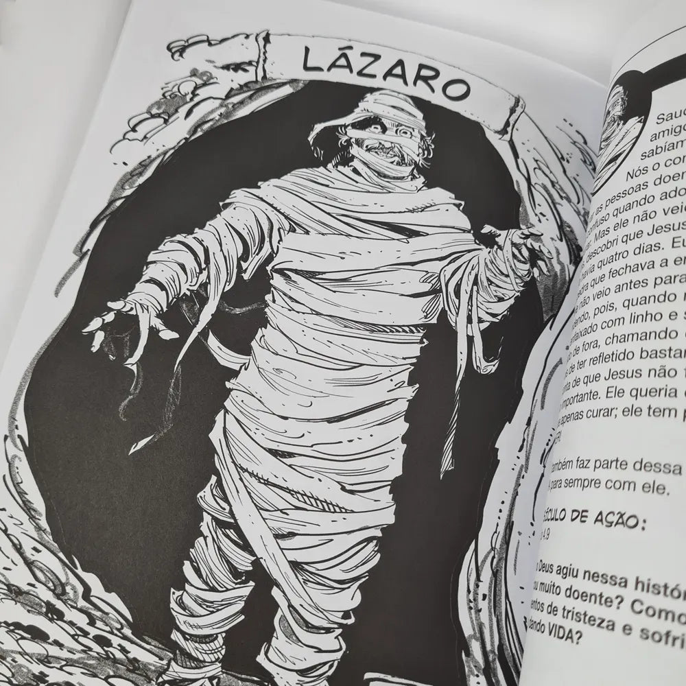 biblia em ação para colorir lazaro
