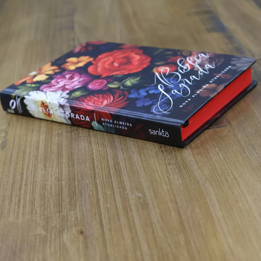 Biblia Flores Coloridas NAA Letra Normal Capa Dura lateral
