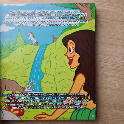 Bíblia Ilustrada 3 Palavrinhas Bilíngue Edição Luxo Capa Dura Paraíso