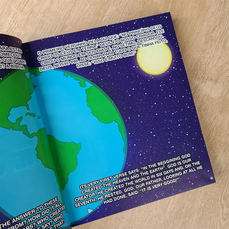 Bíblia Ilustrada 3 Palavrinhas Bilíngue Edição Luxo Capa Dura Princípio