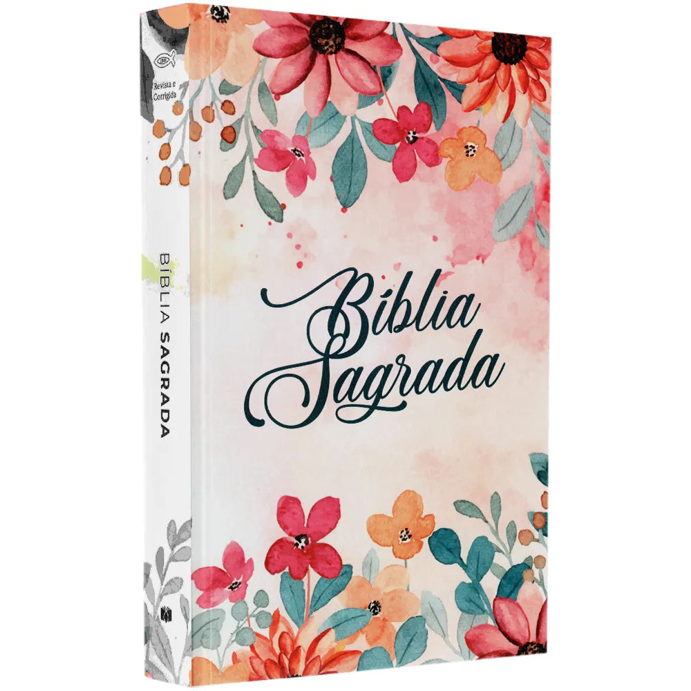 Bíblia Sagrada Flores ARC Letra Normal Capa Brochura
