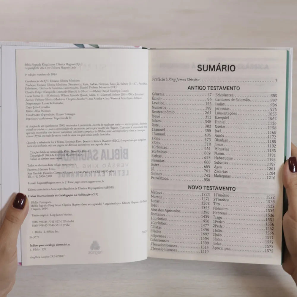 Bíblia Sagrada King James Letra Extra Grande Capa Dura Modelo Vida índice