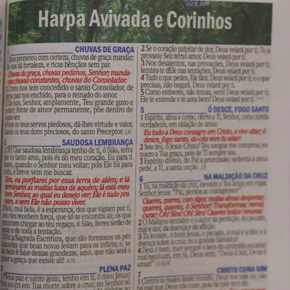Bíblia Sagrada Leão Consumado ARC Letra Maior Harpa e Corinhos Capa Dura harpa