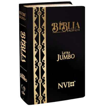 Bíblia Sagrada Letra Jumbo NVI Capa Arabesco Preta