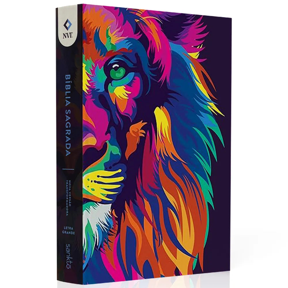 Bíblia Sagrada Lion Colors NVT Letra Grande Capa Dura frente