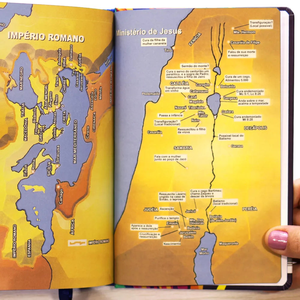 Bíblia Sagrada Lion Colors NVT Letra Grande Capa Dura mapa