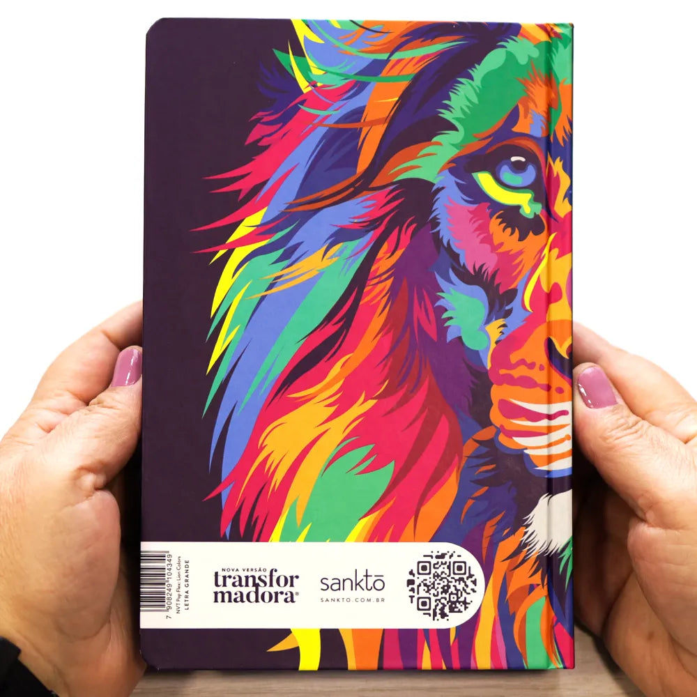 Bíblia Sagrada Lion Colors NVT Letra Grande Capa Dura verso