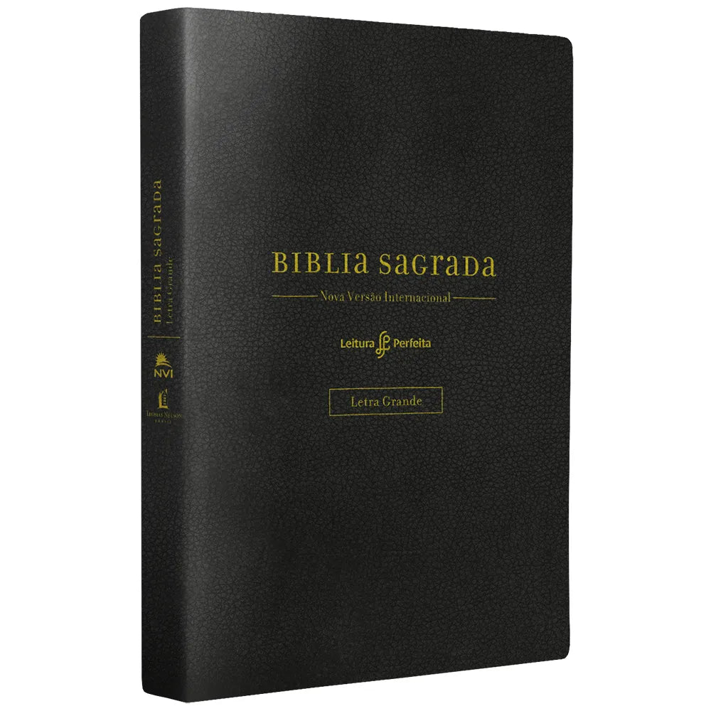Bíblia Sagrada NVI Leitura Perfeita Letra Grande Espaço para Anotações Capa Couro Soft Preta Lombada