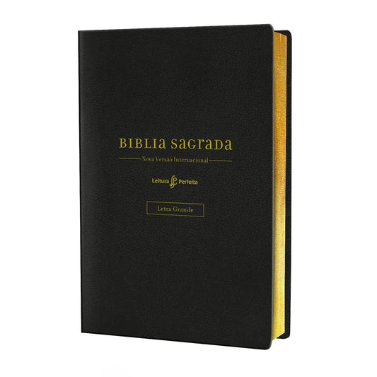 Bíblia Sagrada NVI Leitura Perfeita Letra Grande Espaço para Anotações Capa Couro Soft Preta