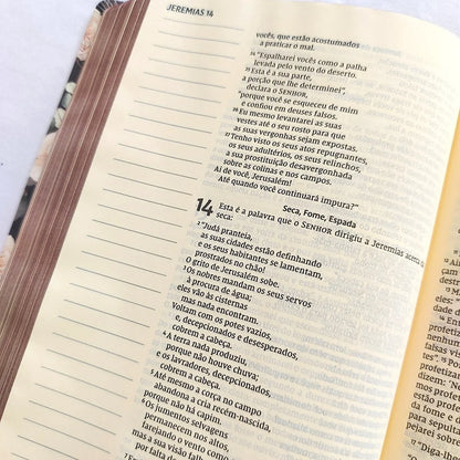 Bíblia Sagrada NVI Leitura Perfeita Letra Grande Espaço para Anotações Rosas Jeremias