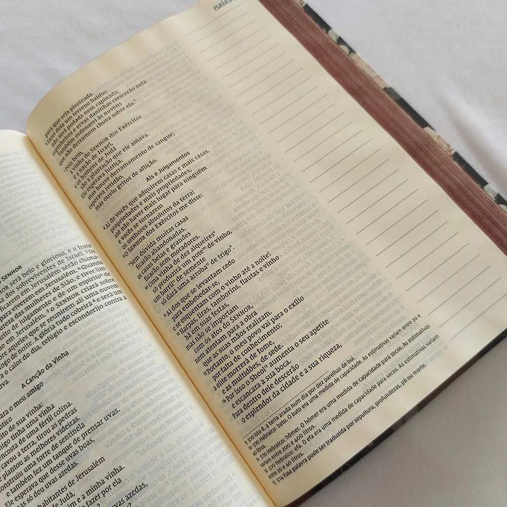 Bíblia Sagrada NVI Leitura Perfeita Letra Grande Espaço para Anotações Rosas Pagina