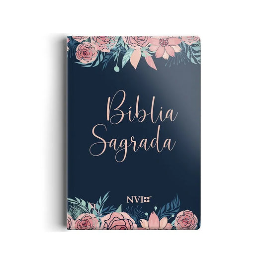 Bíblia Sagrada NVI Letra Normal Capa Rosas Especial