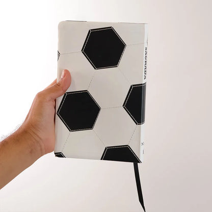 Bíblia Sagrada Slim Futebol NVI Capa Luxo Couro Soft Preto e Branco contracapa