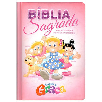Bíblia da Turminha da Graça Capa Almofadada Menina