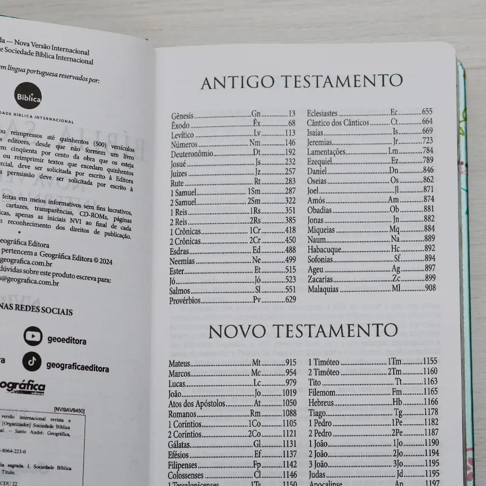 Bíblia Um Tempo Especial com Deus NVI Letra Grande Capa Dura índice