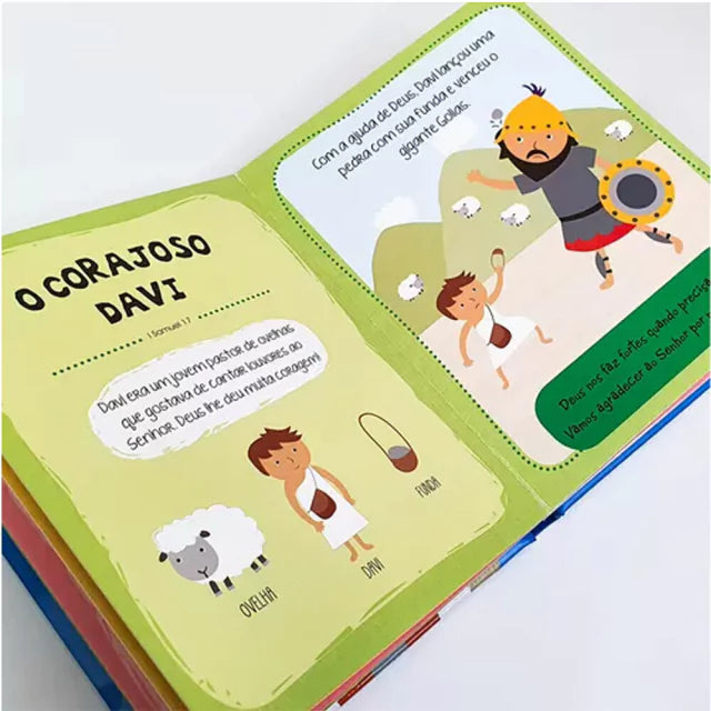 Grandes Heróis da Bíblia Bíblia Do Bebê Capa Almofadada Davi