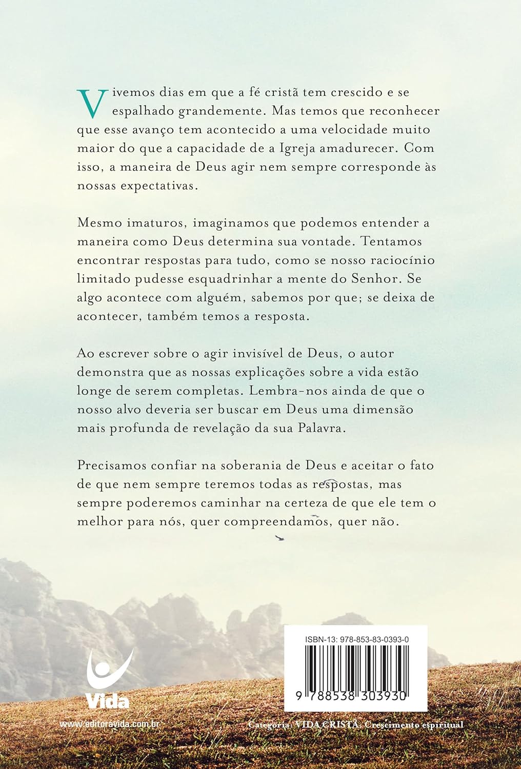 O agir invisível de Deus Luciano Subirá contra capa